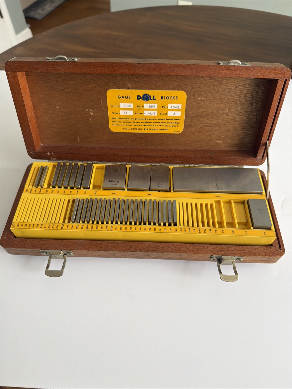 DoAll Gage Block Set 34R, A+ Gauge Block Set In Case, Incomplete