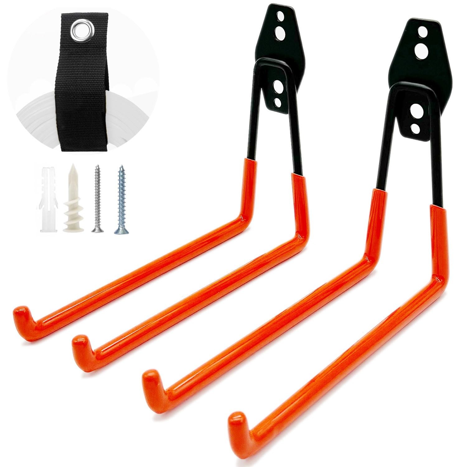 Heavy Duty Garage Storage Hooks,2 Pack Utility Steel Garage Tool Organizer Wa...