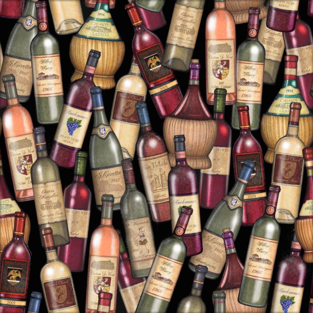 Ceramic Backsplash Tile Mural Kitchen Kitchen - Wine Bottle Toss II - Dan Morris