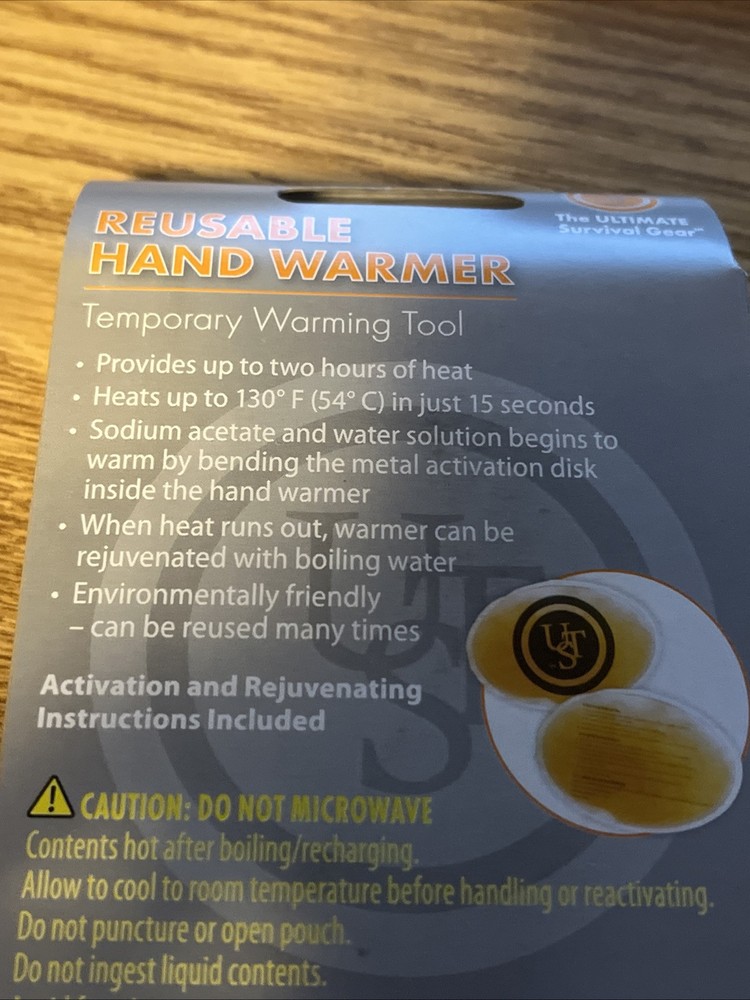 ULTIMATE SURVIVAL TECHNOLOGIES–Reusable Hand Warmer.
