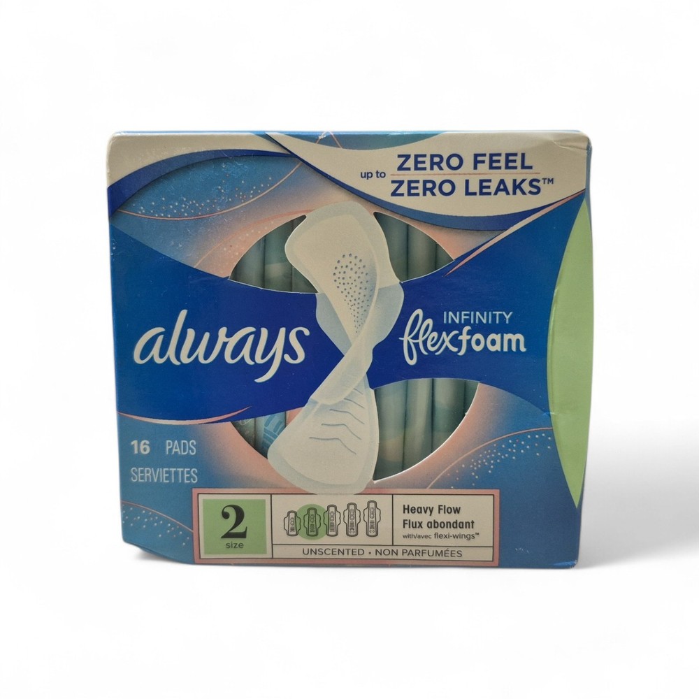 Always Pads Size 2 Infinity With Flex Foam 16 Count Heavy Flow