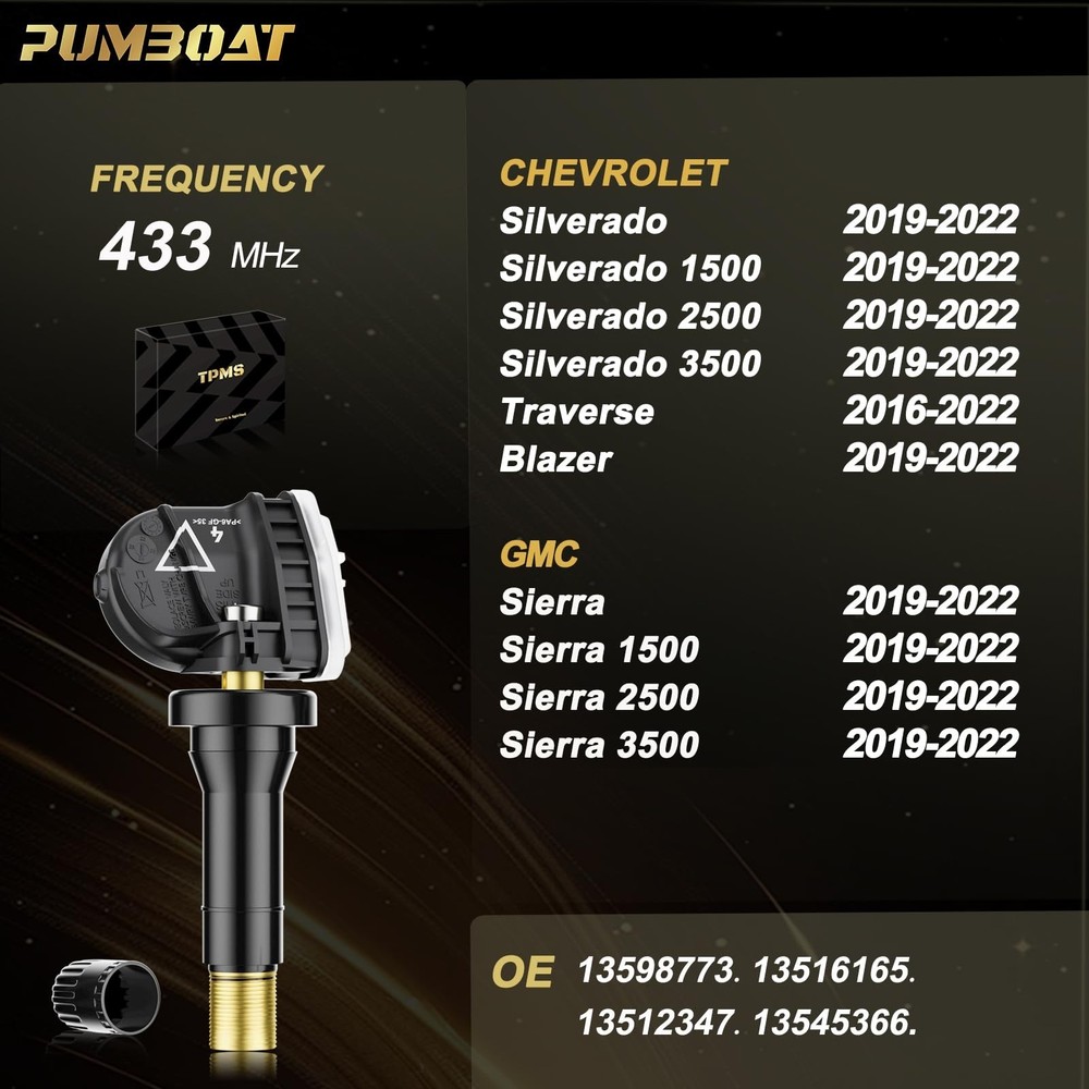 TPMS GM Pre-Programmed Tire Sensor Compatible with:➥Chevrolet Silverado 1