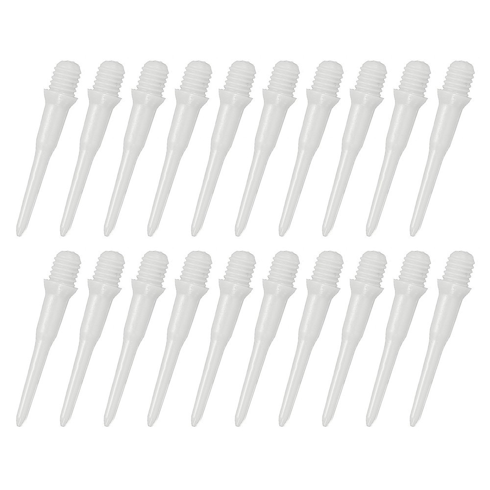 100Pcs Plastic Dart Tips,Game 2BA Thread Soft Darts Tips White