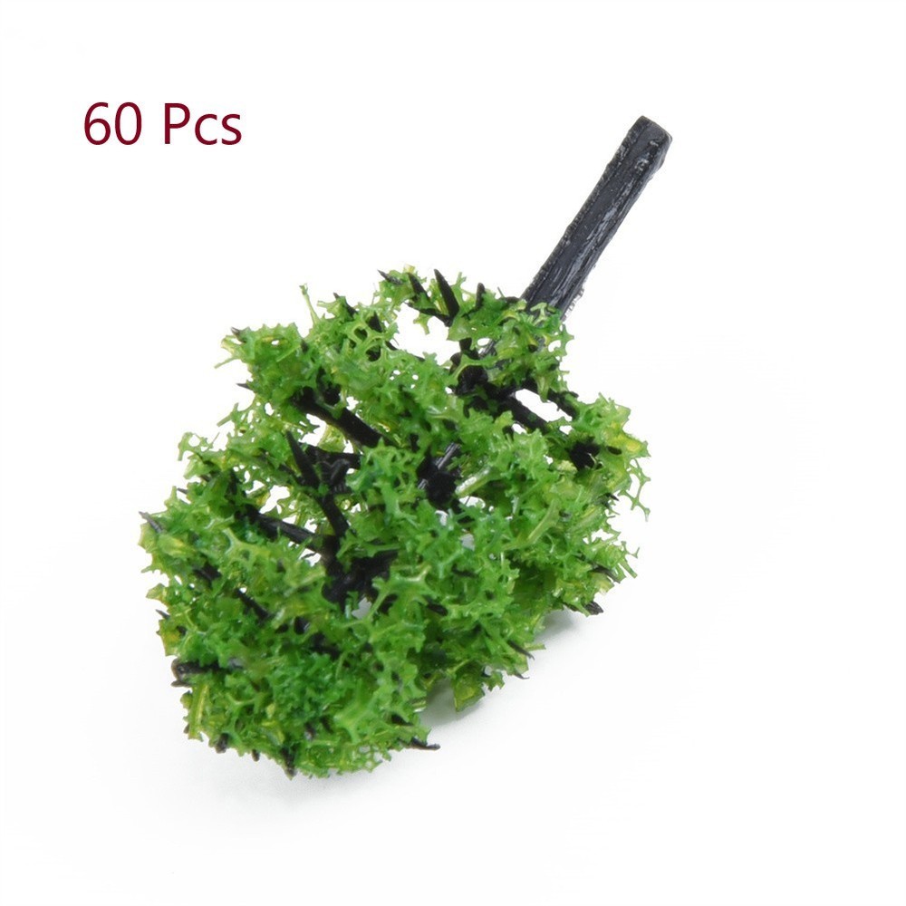 60Pcs Mini Model Trees Train Railway Architecture Tree Diorama Scenery Tree New