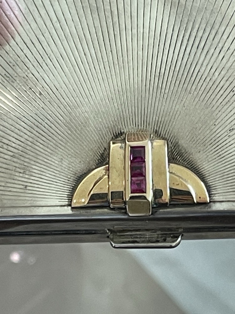 Vintage Tiffany Silver, Gold And Ruby Cigarette Case