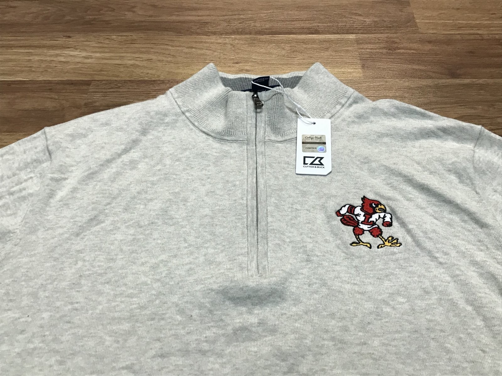 MENS XL - NEW Cutter & Buck NCAA Louisville Cardinals 1/2 Zip Pullover Sweater