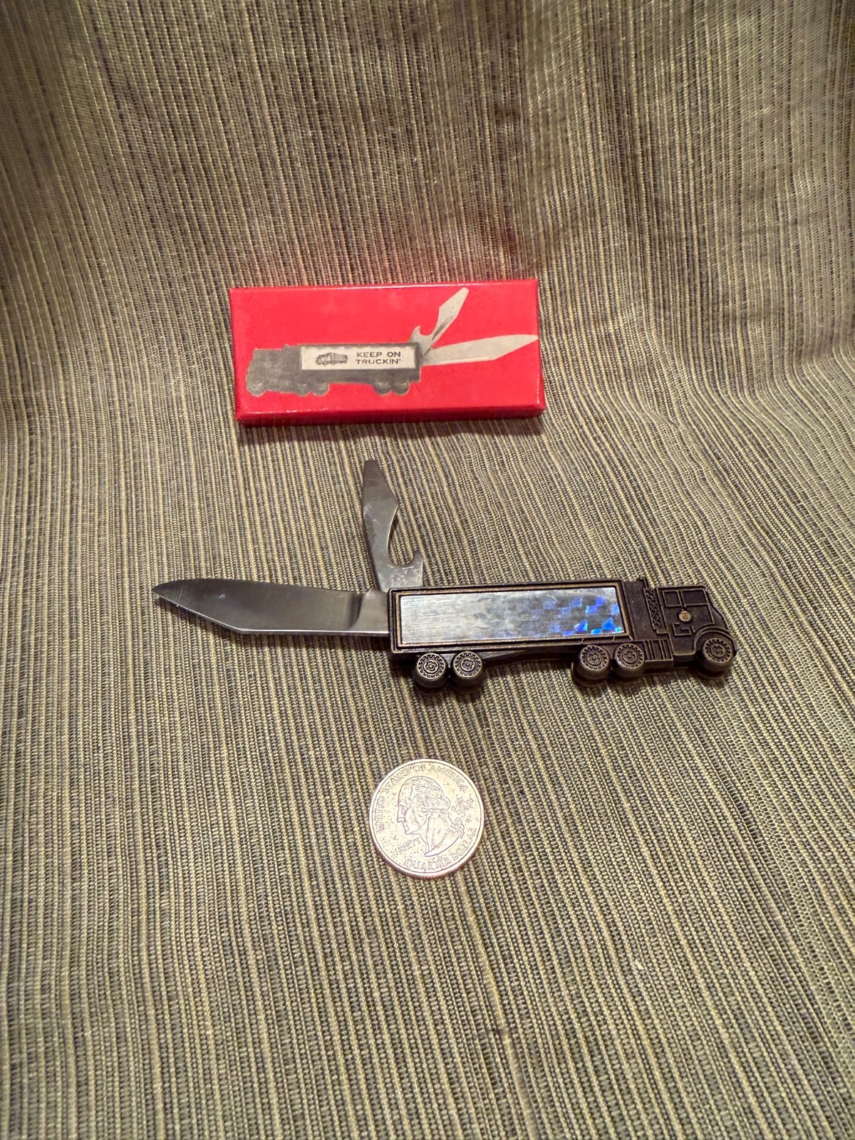 VTG Colonial Knife Semi Tractor Trailer Promo Trucking Keep On Truckin