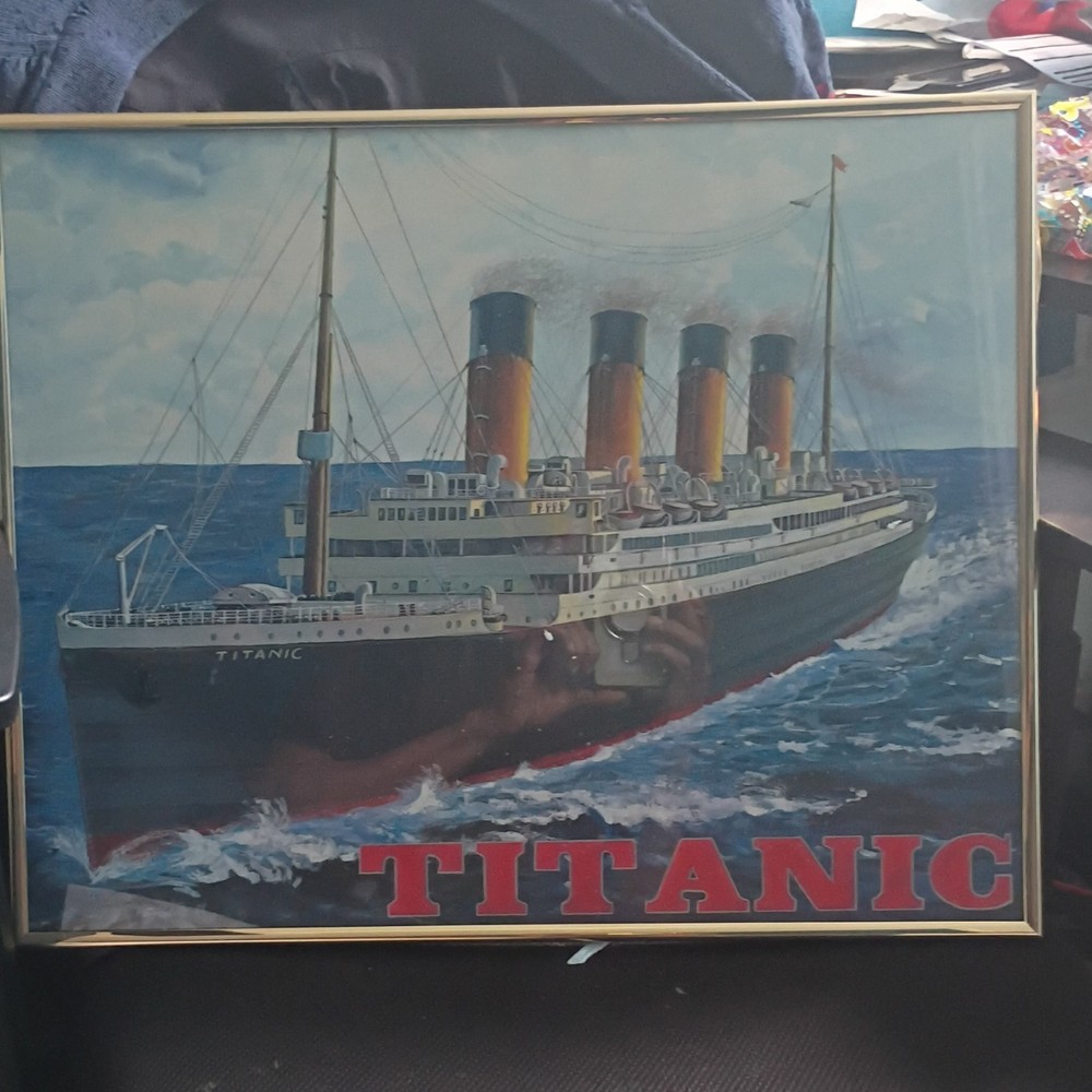 titanic white star framed ship artwork print