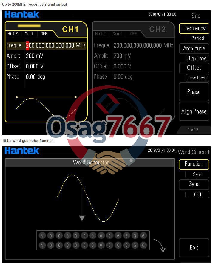 1x Hantek Arbitrary waveform Function generator HDG6202B New