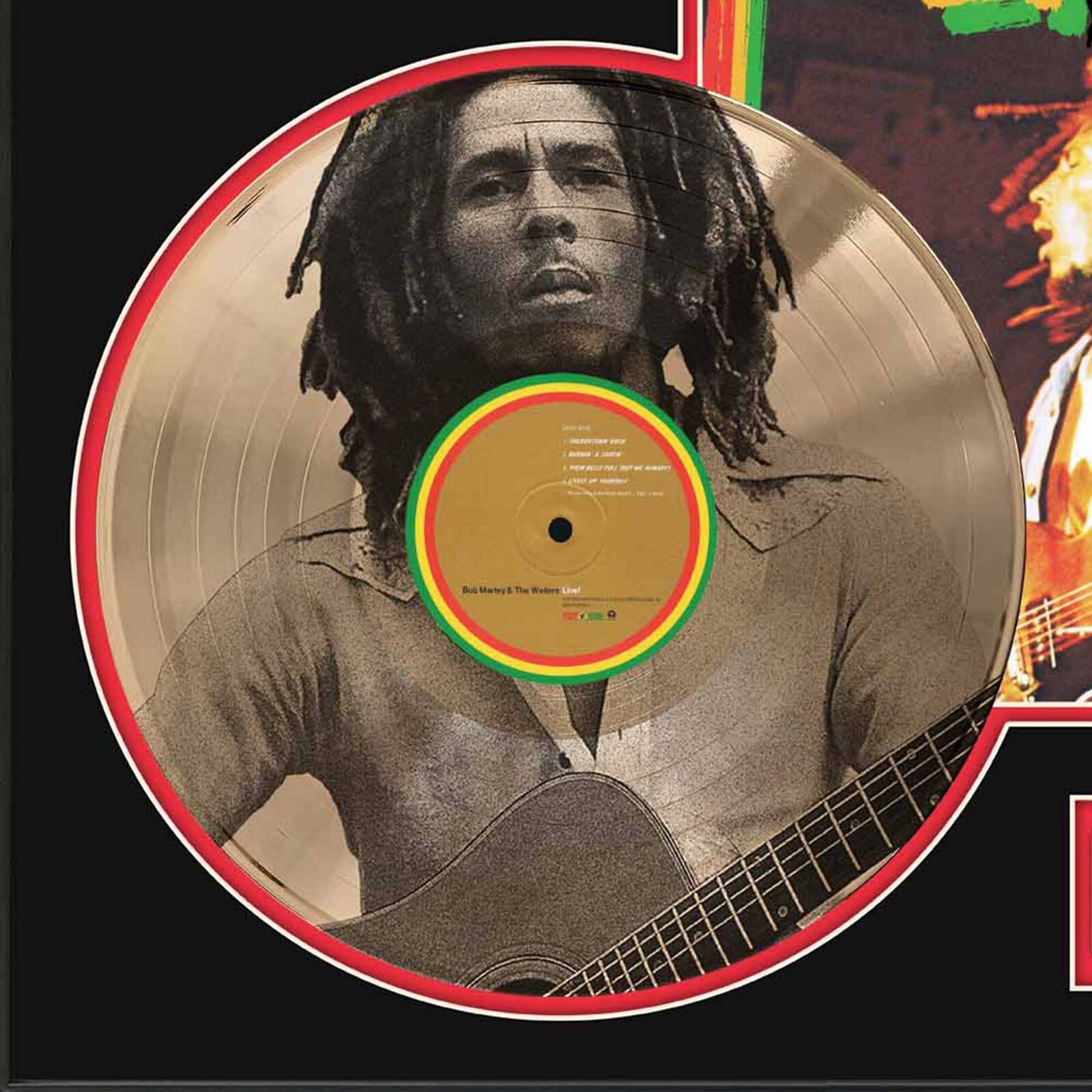 Bob Marley LIVE Custom Etched Reproduction Signed LP Display