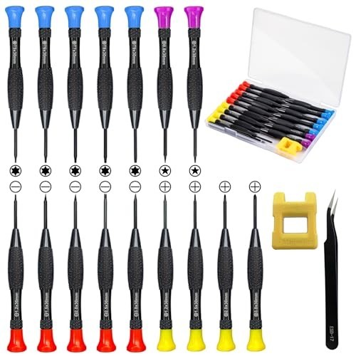 18PCS Mini Precision Screwdriver Set with Case,  Magnetic Small Flathead Phillip