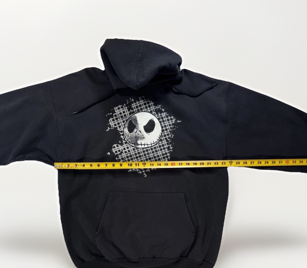 Nightmare Before Christmas Black Hoodie Disney Jack Skellington XL Pullover