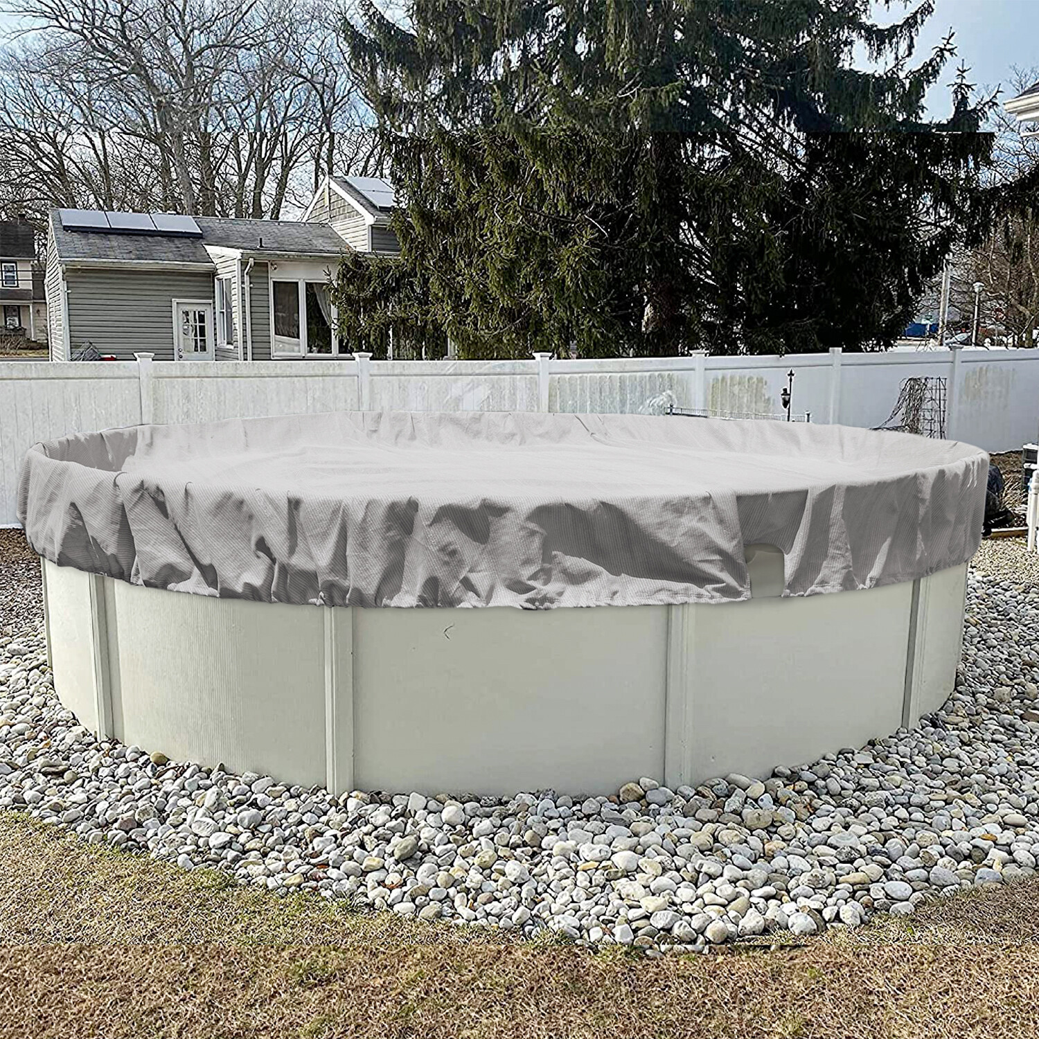 Round Winter Pool Cover Safety Heavy Duty Swimming Cover for Above Ground Pool