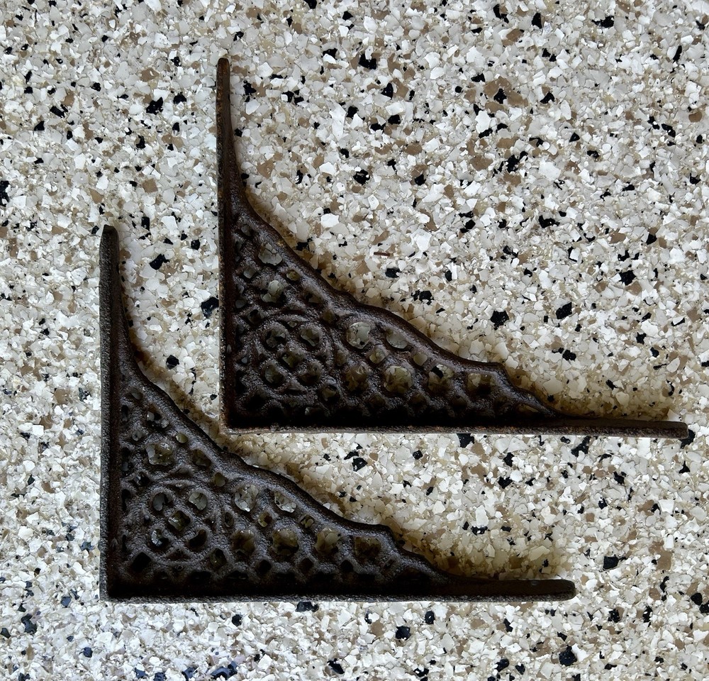 Cast Iron Brackets, Pair
