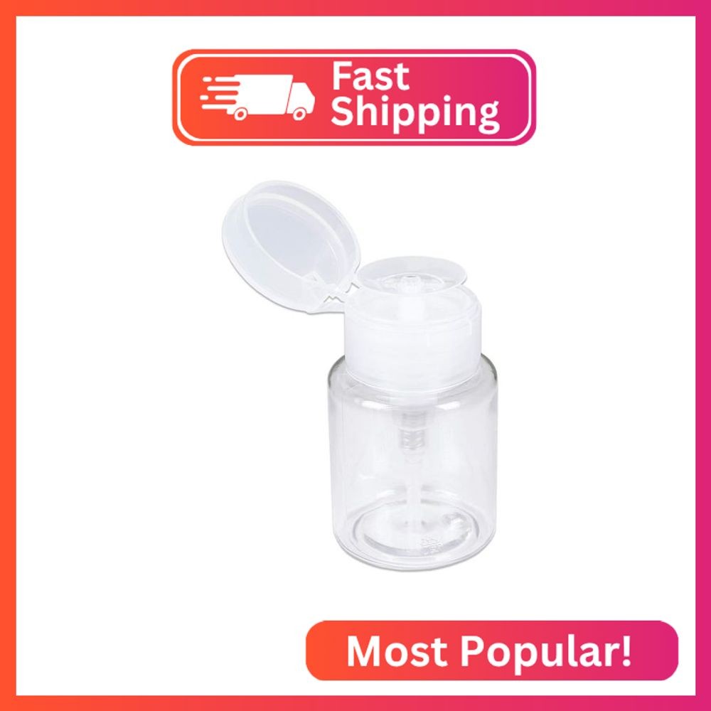 PANA 3oz Push Down Pump Dispenser Flip Top Cap Refillable Empty Bottle - Color: