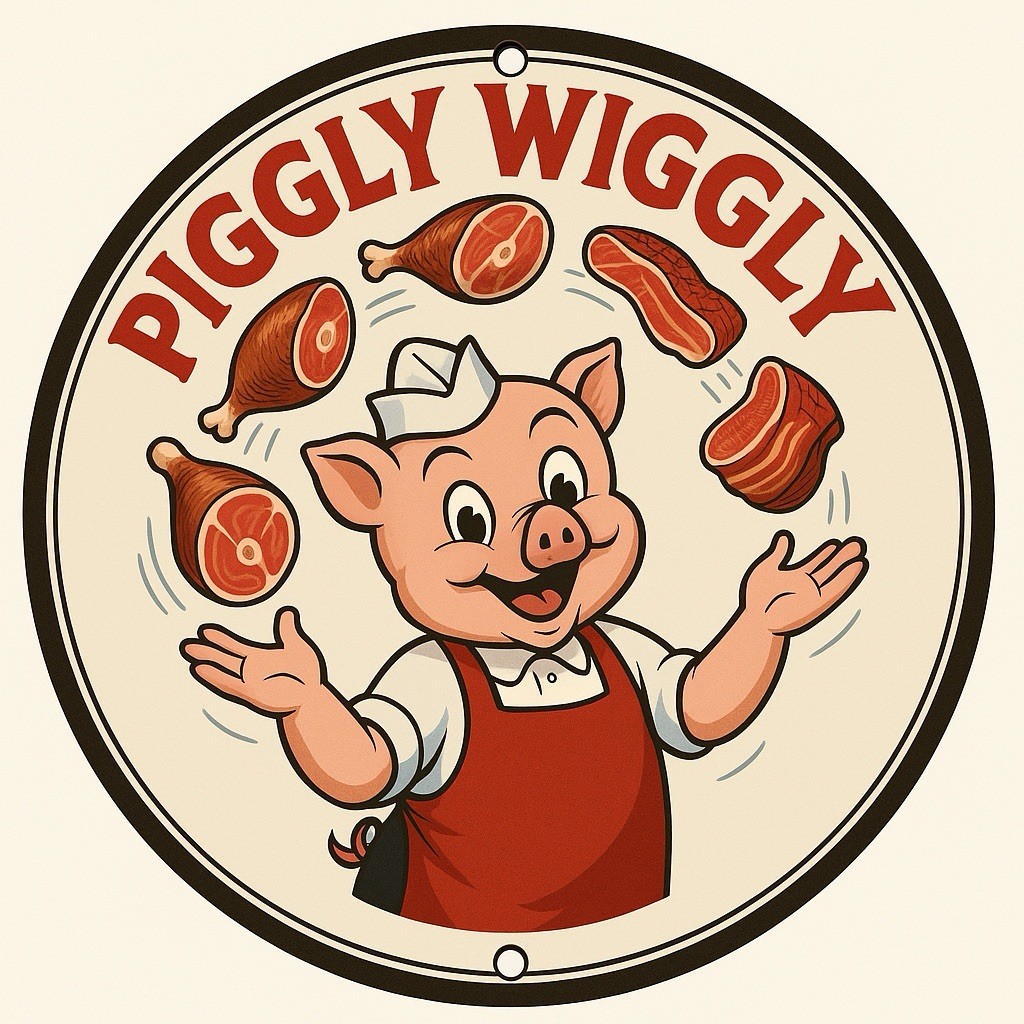 Piggly Wiggly meats Advertising Vintage Style Metal Sign