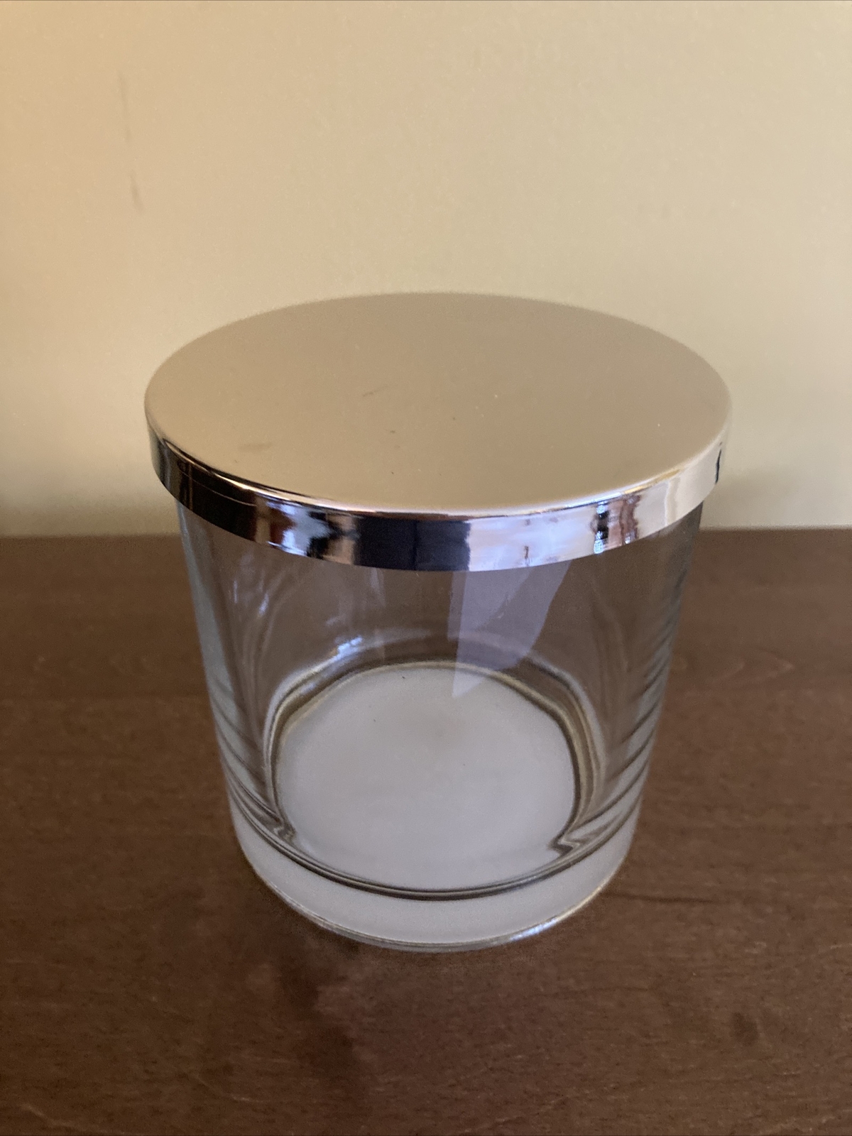 Clear Glass Candle Jar with lid, 14 oz, clean and empty, quantities available