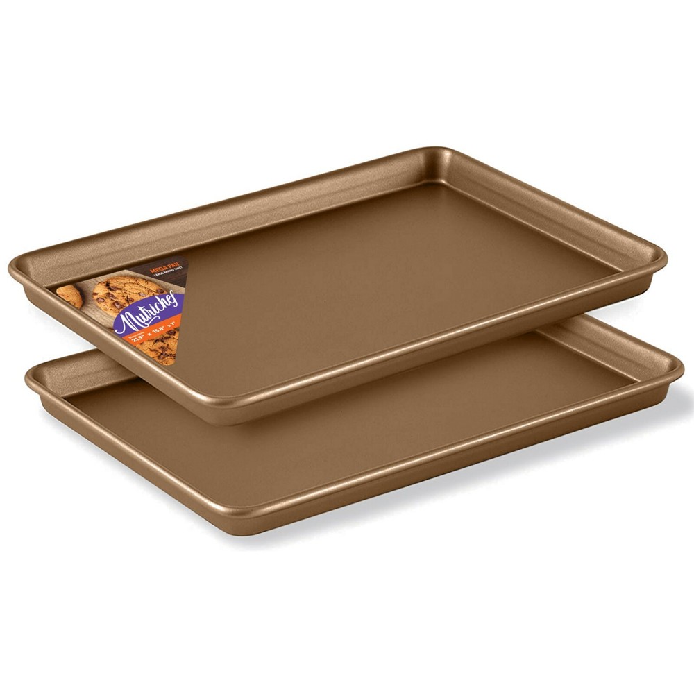 NutriChef Professional Home Kitchen Bake Pans Non-Stick Coated Layer Surface 2pc