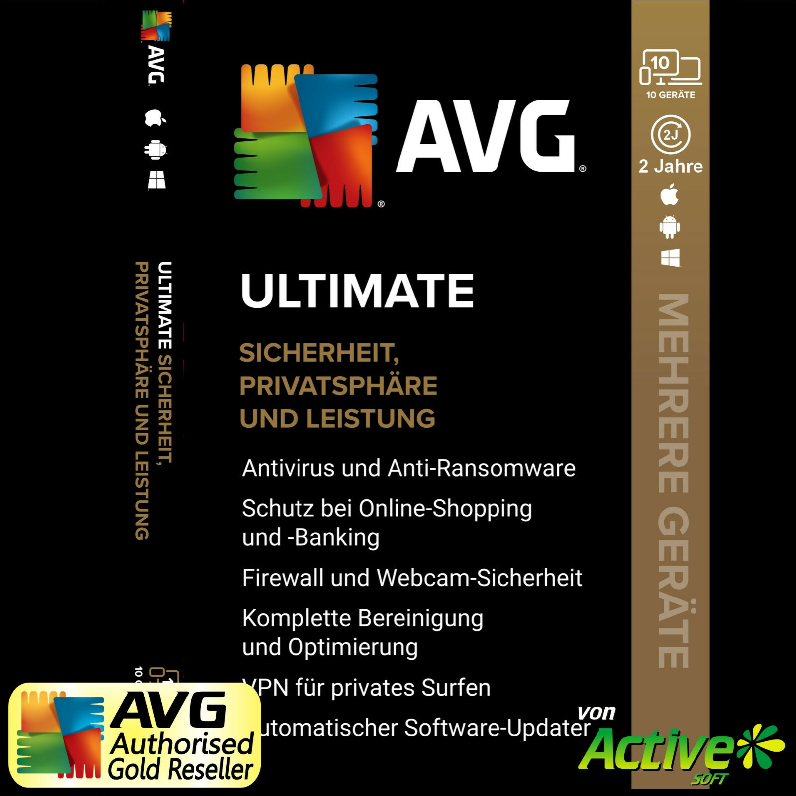 AVG ULTIMATE 2024 10 PC 2 Jahre | TuneUp, Internet Security, VPN, Antitrack | UE