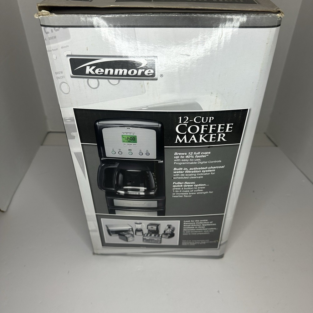 Kenmore 12 Cup Programable Filter Drip Coffee Maker 08 80006 Black Stainless