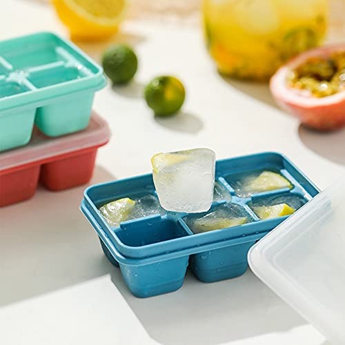 Ice Cube Trays for Freezer 3 Pack Mini Ice Cube Trays with Lid & EasyRelease...