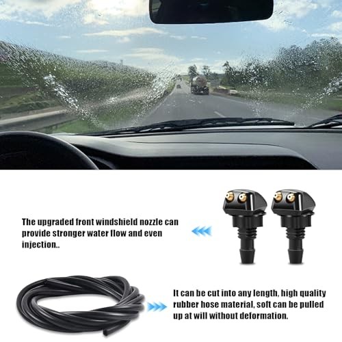 2 Pack Front Windshield 2 Pcs front windshield nozzles+11 Pcs accessories