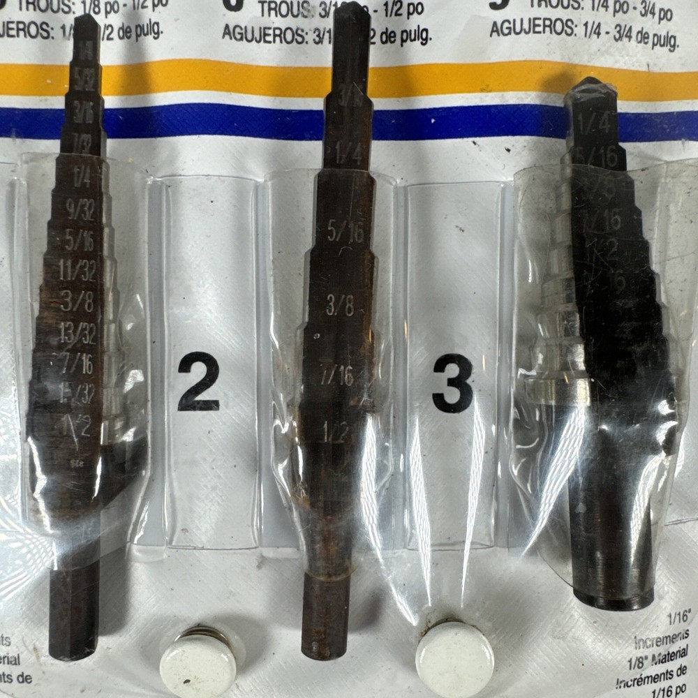 3 Pc. Unibit Step Drill Set