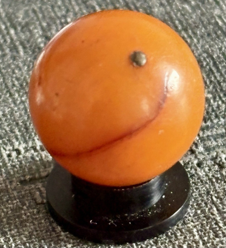 Antique Amber Bakelite Bead .72”
