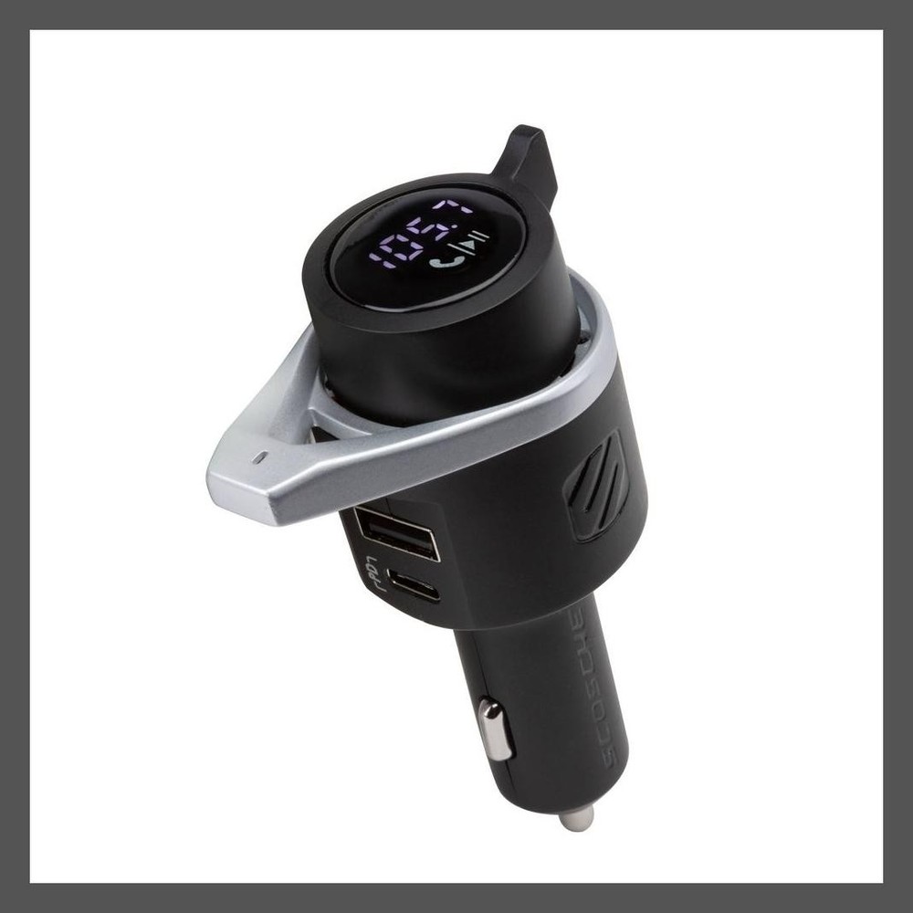 Scosche Bluetooth Power Delivery FM Transmitter 12W 18W Dual USB-A Black 12W