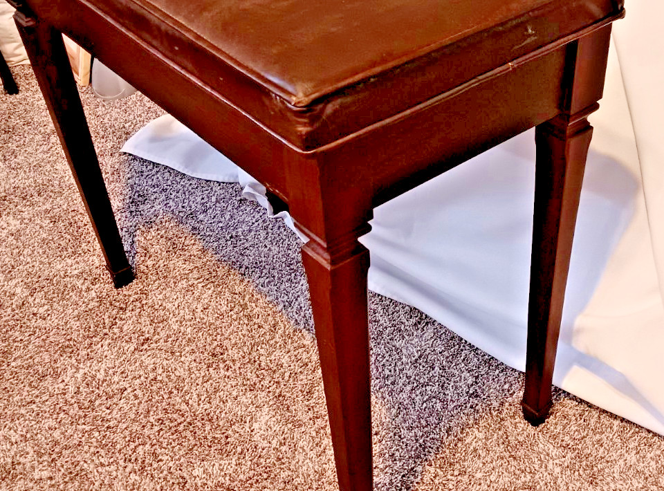 Vintage 1960s Mid Century Modern Piano Organ Bench with Padded flip top Storage