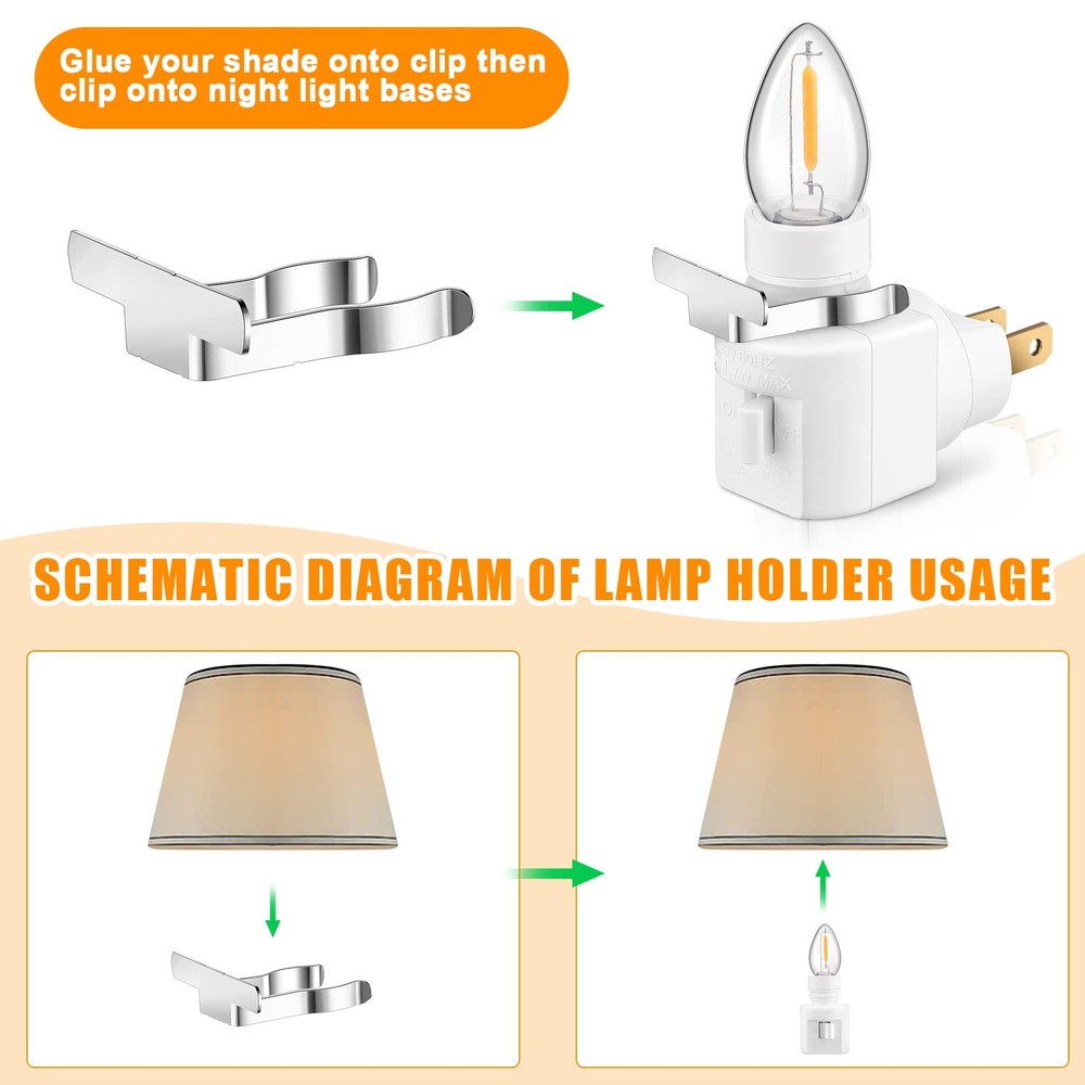 8 Sets Night Light Bases, 360° Plug in Rotating Night Light Modules with On/O...