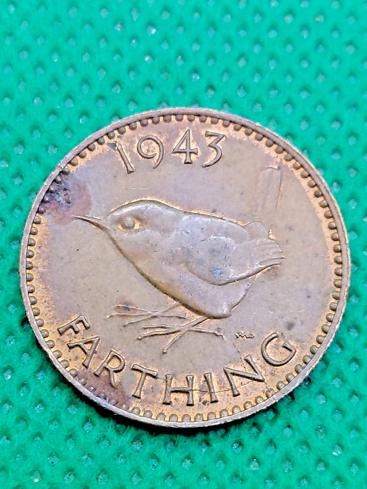 british farthing coin 1943
