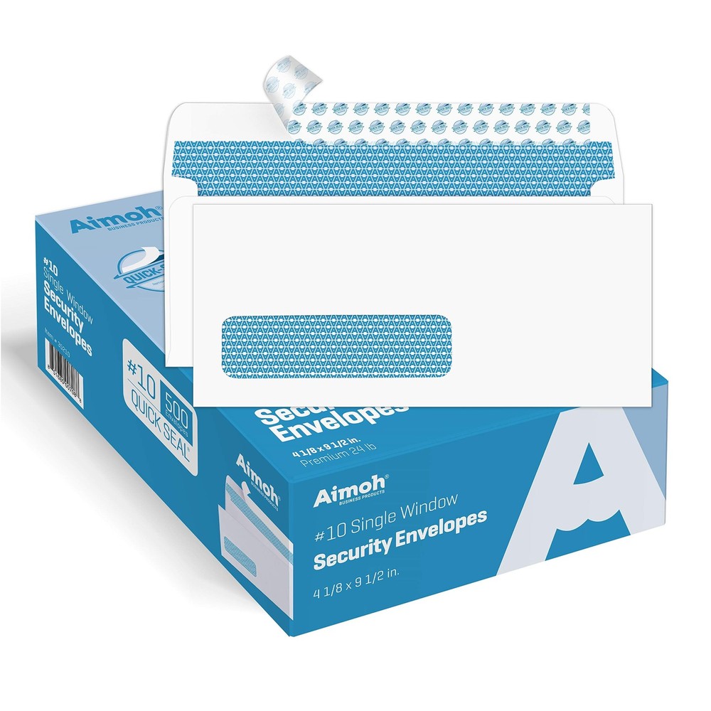 Aimoh 500 Count Security Tinted Envelopes