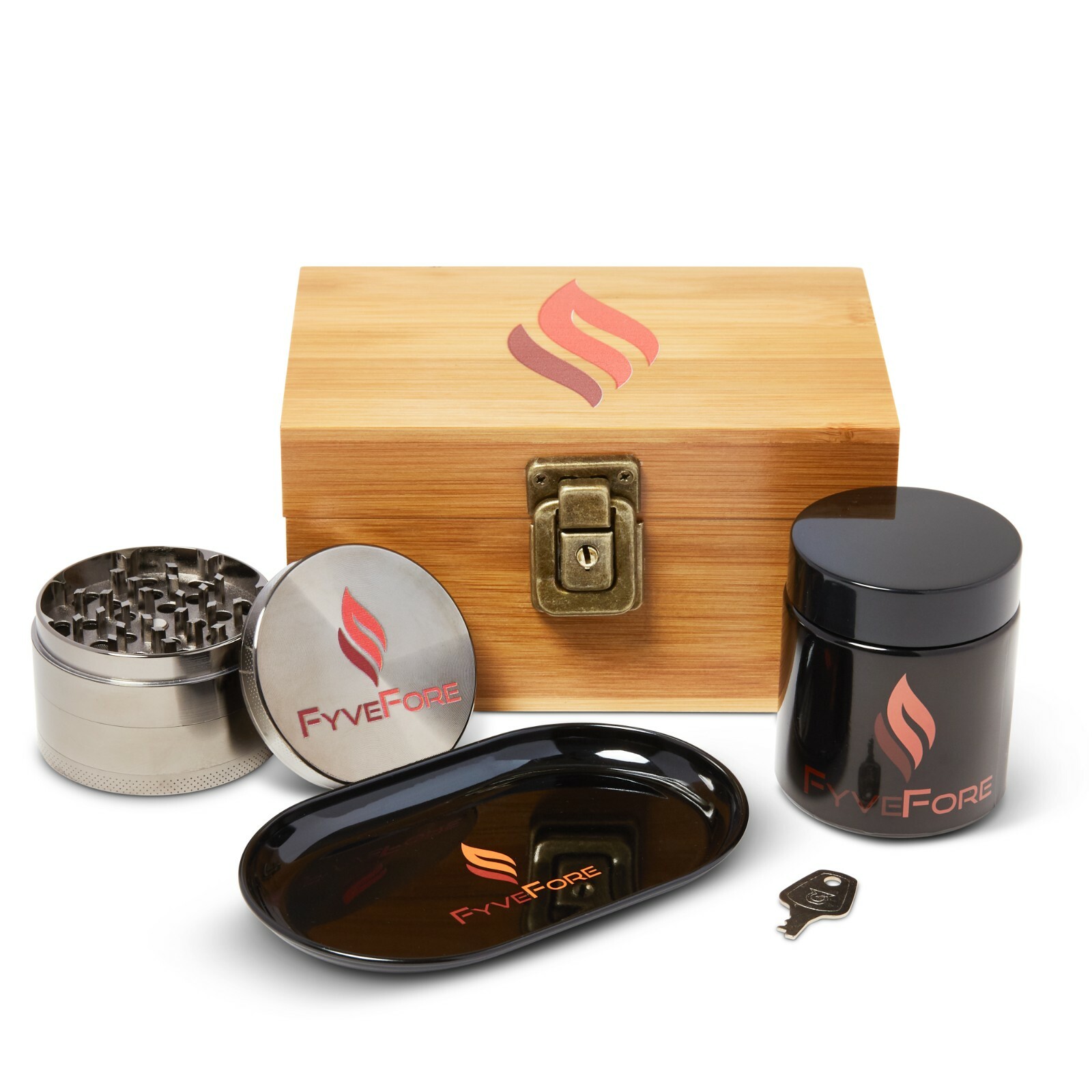 NEW Locking Stash Box Set w/ Aluminum Herb Grinder, Rolling Tray