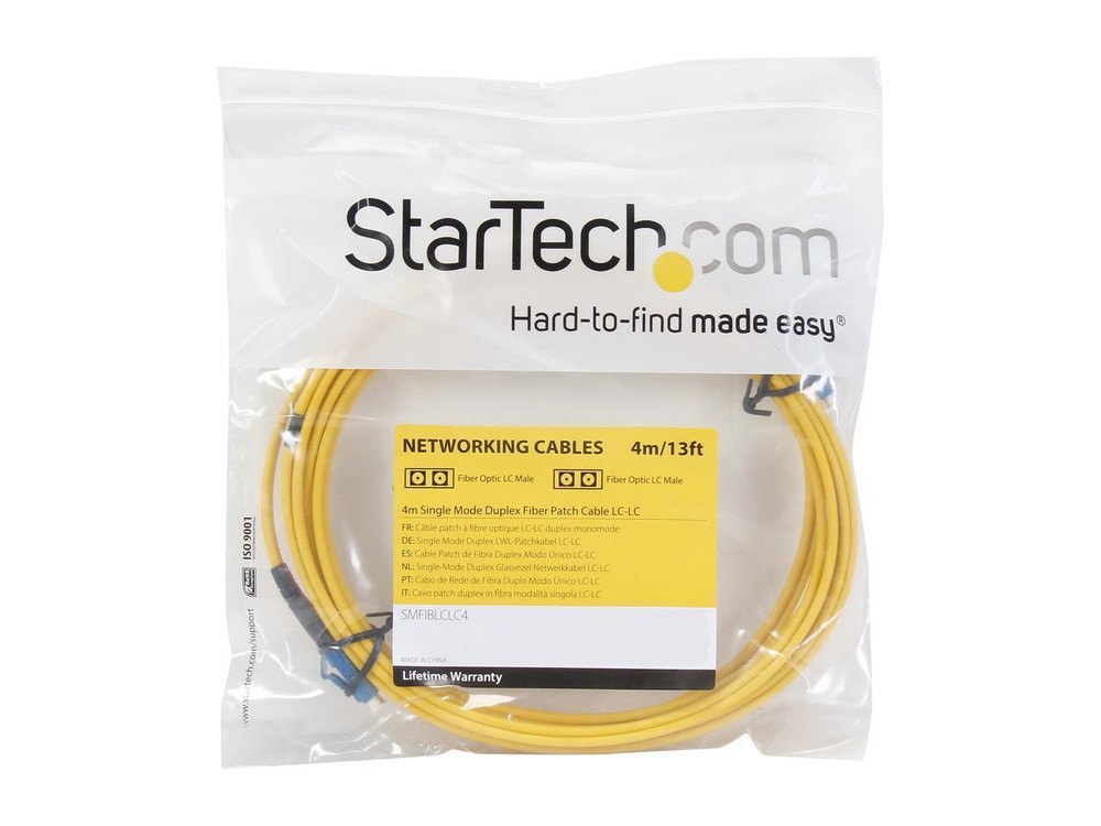 StarTech.com SMFIBLCLC4 13.12 ft. (4m) Single Mode Duplex Fiber Patch Cable LC-L