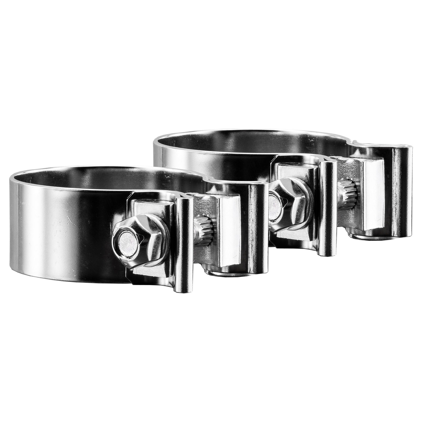 2X Stainless Steel 3" Exhaust Clamp Narrow Band Muffler Clamp for Pipe Muffler.