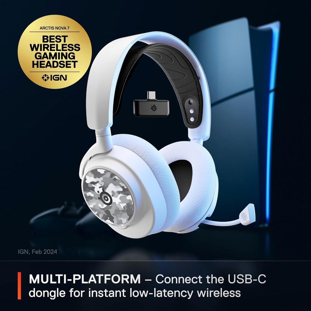 SteelSeries Exclusive Nova 7 Headset w/ Booster Pack USB-C Bluetooth Excellent