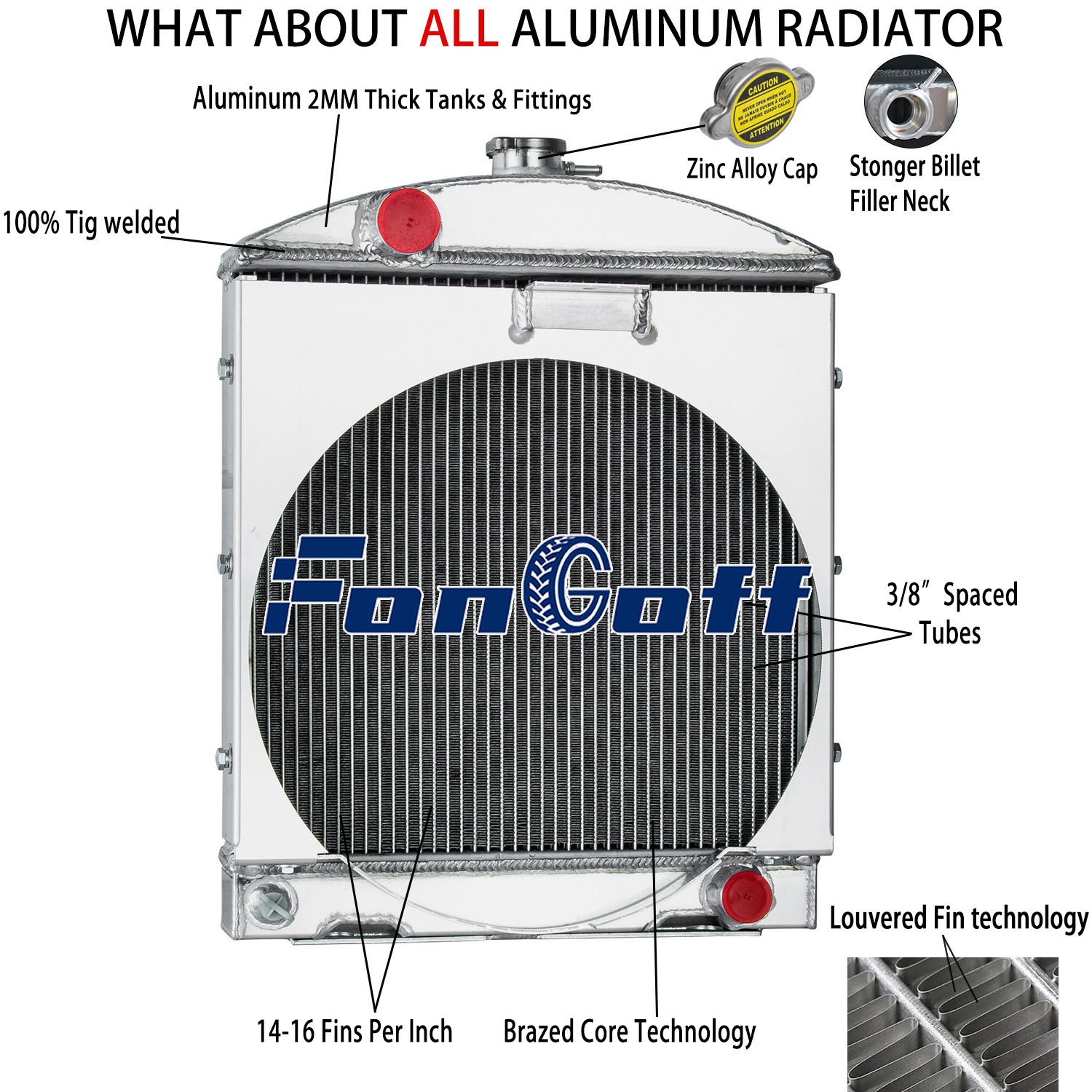 4-Row Tractor Radiator Fit Case IH B414 276 434 B275 Farm #3041403R93,3041405R91