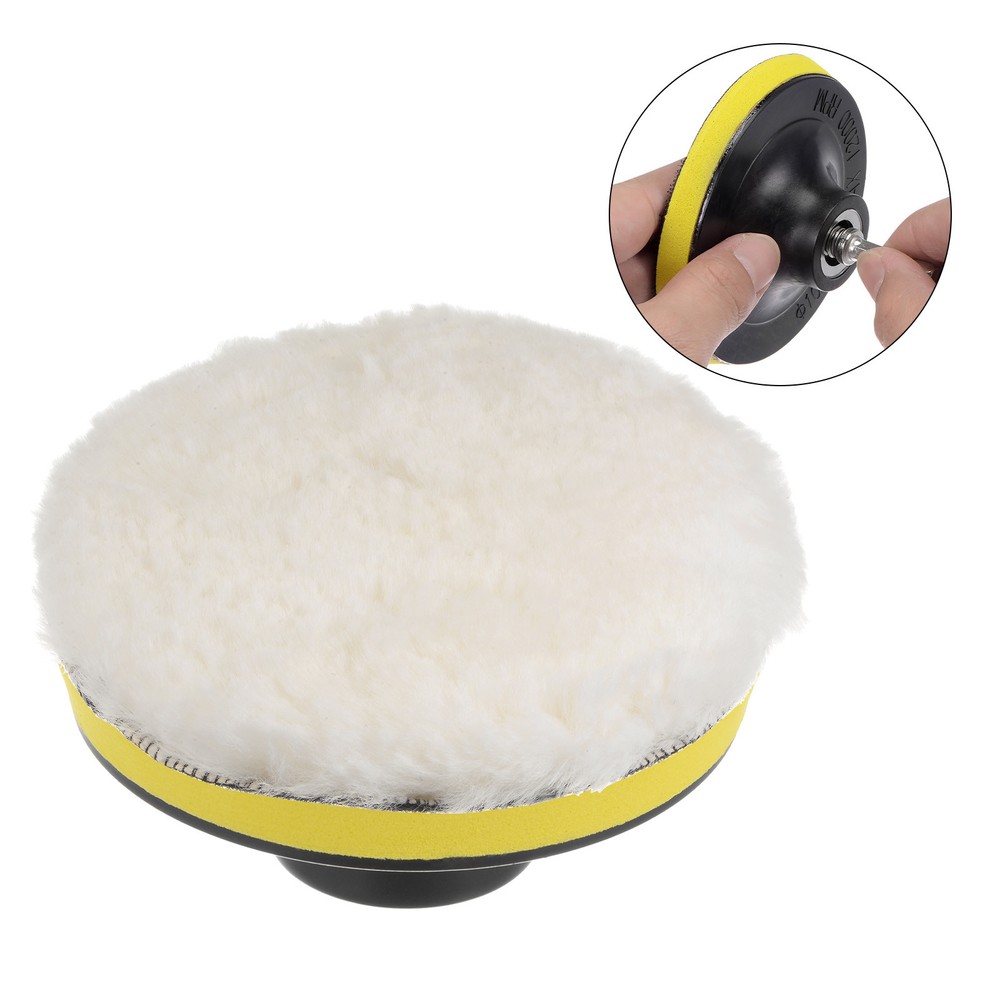 3pcs Wool 3 inch Wool Polishing Pad with Hook and Loop
