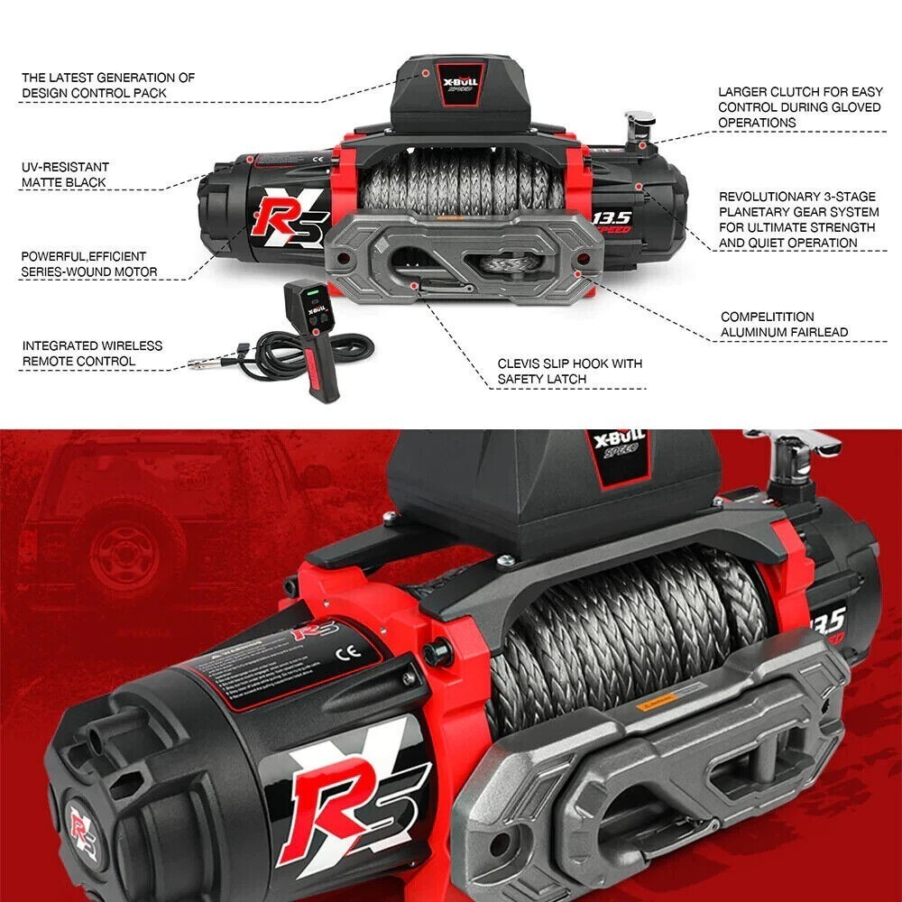 X-BULL Electric Winch 14500LBS 13500LBS 12000LBS 4WD Trailer Jeep Winch Offroad