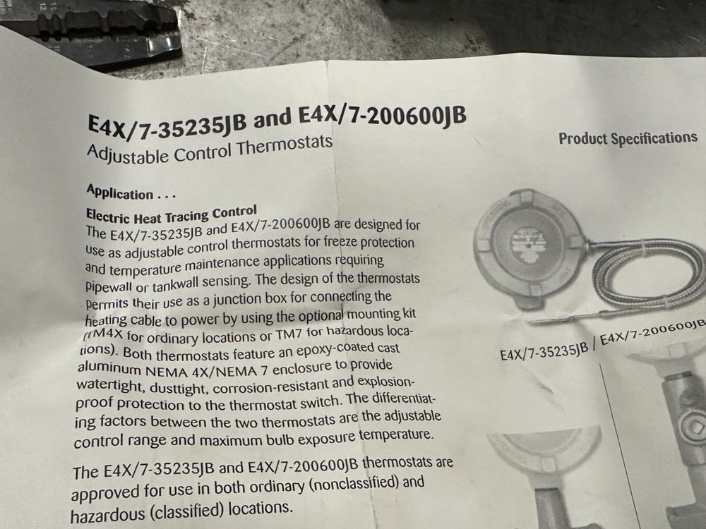 Thermon Adjustable Control Thermostat E4X7-35235JB
