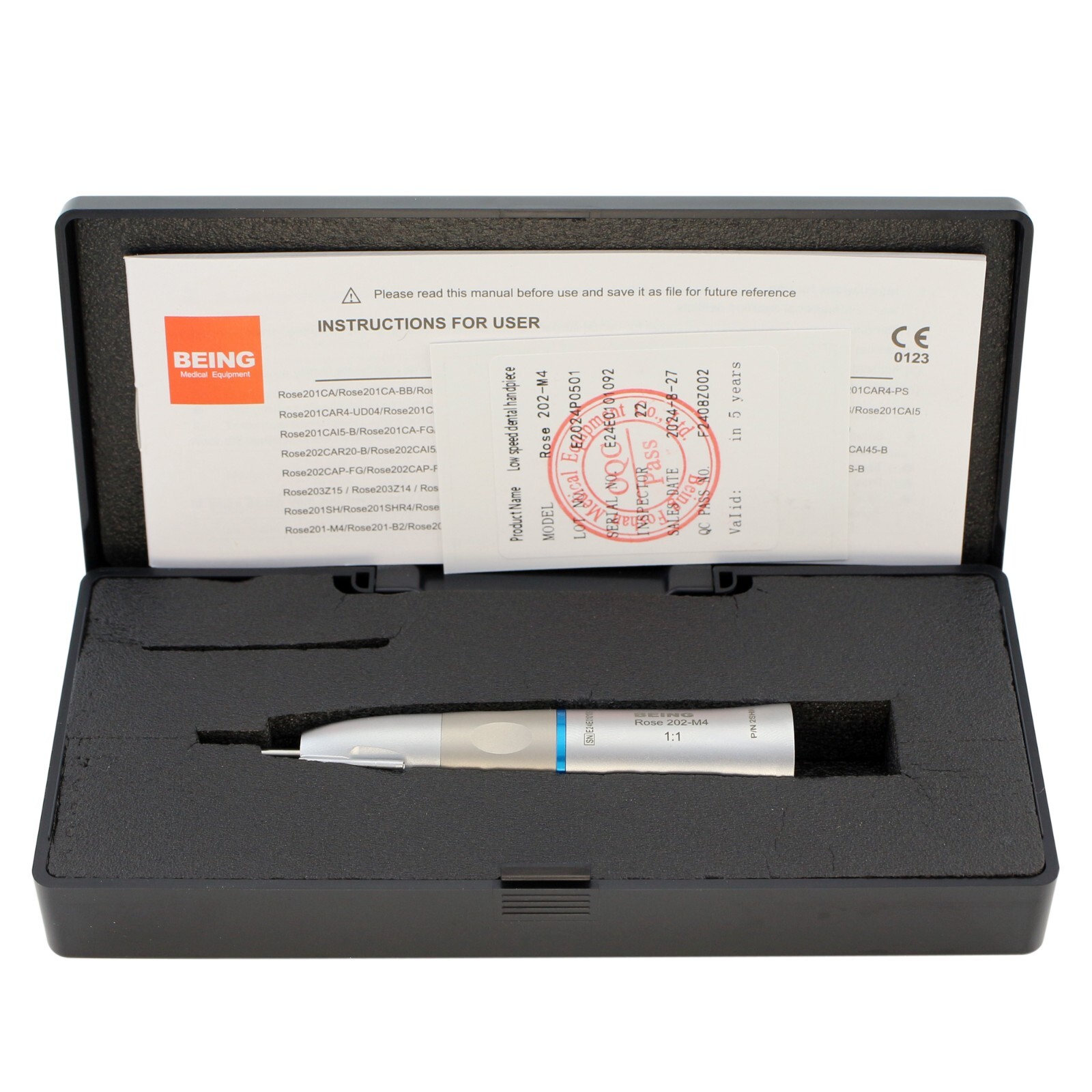 BEING Dental Straight Surgical Handpiece 1:1 Fiber Optic External Spray KaVo S11