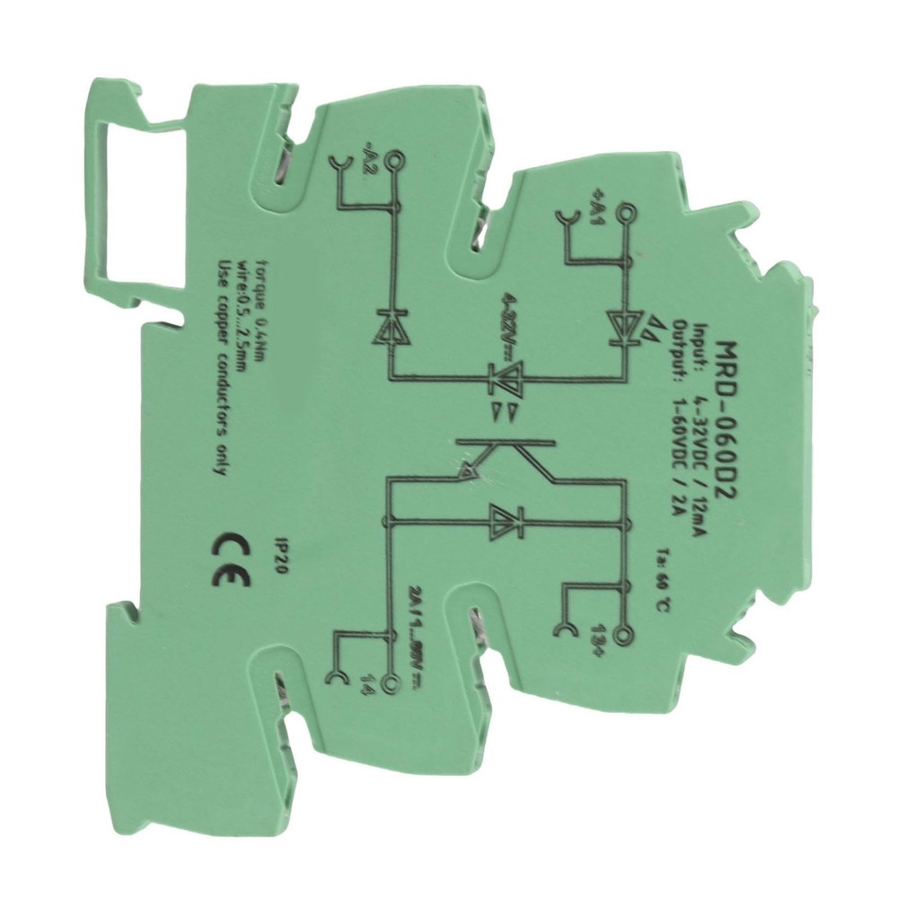 6.2mm DIN Rail Solid State Relay Module 432VDC Input Normally Open LED