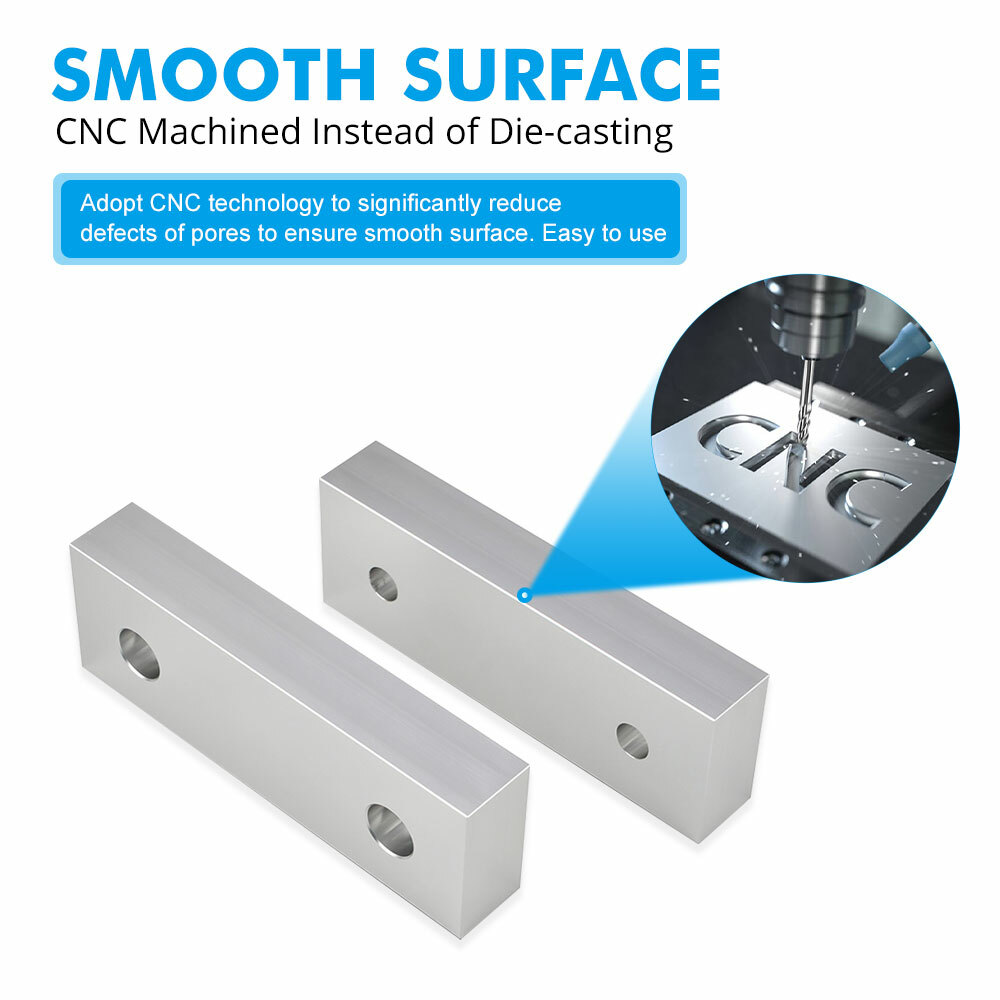 10 Packs (20pcs) 6 x 2 x 1" Standard Aluminum Soft Jaws Set Fits Kurt 6" Vises