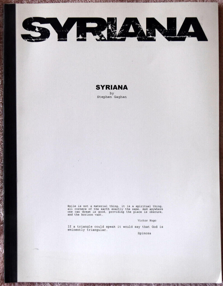 "Syriana" Original Screenplay by Stephen Gaghan Script