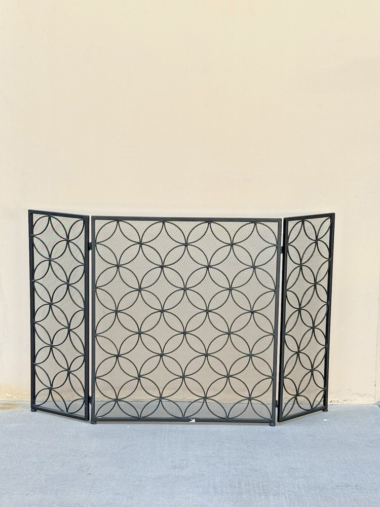 Modern Three Panel Decorative Fireplace Screen