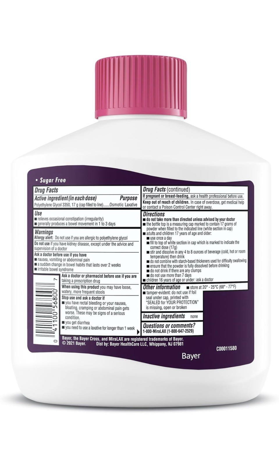 MiraLAX Gentle Constipation Relief Laxative Powder, 26.9 oz - FAST SHIPPING!