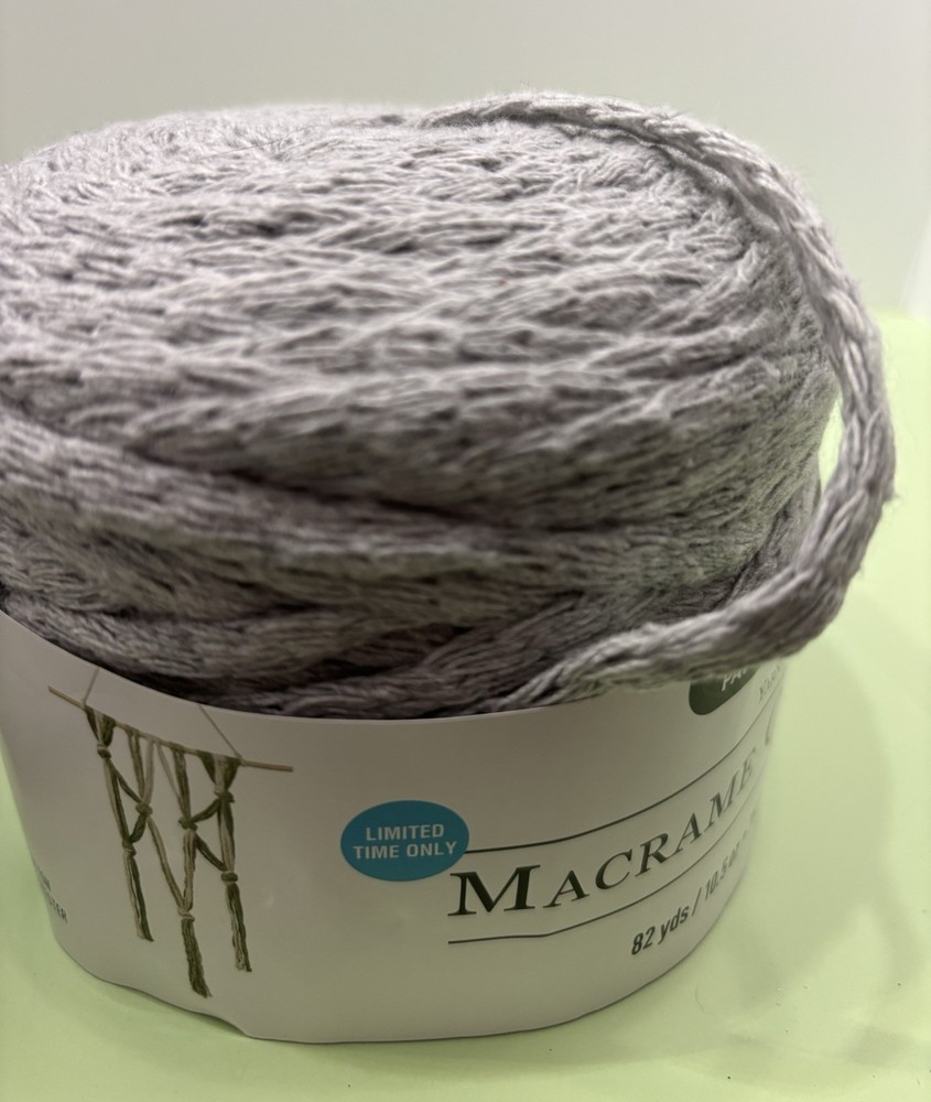 Loops & Thread Macrame Yarn / Gray / 82 Yds  X2