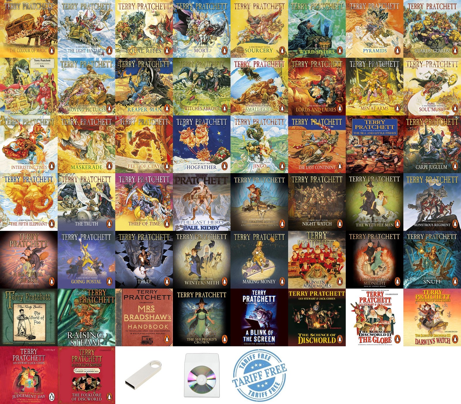 The DISCWORLD Series by Terry Pratchett (49 audiobooks 459 hrs collection)