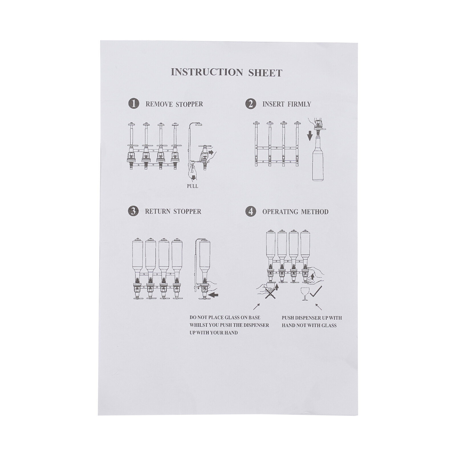 Wall Mounted 4-Bottle Dispenser for Whiskey, Wine, and Cocktails